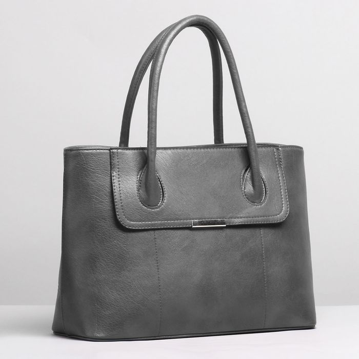 Сумка женская, 1 отдел с перегородкой, наружный карман, цвет серый