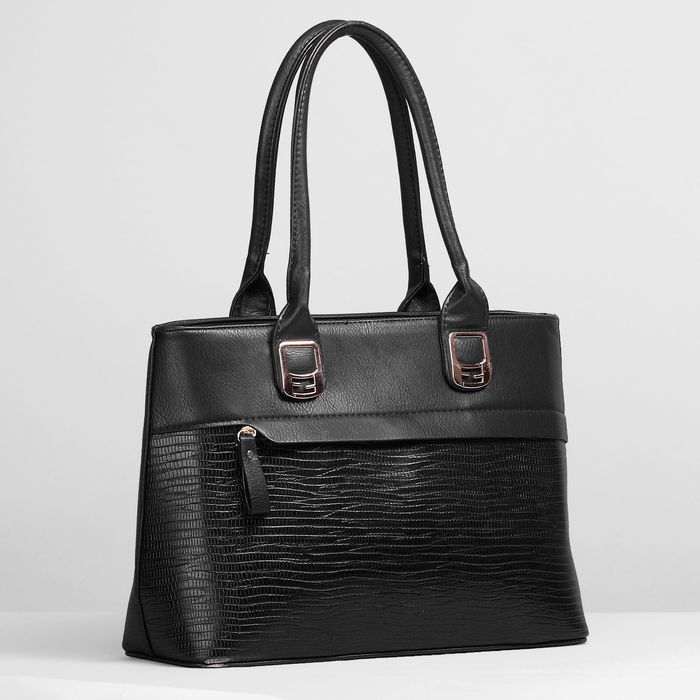 Сумка женская, 1 отдел с перегородкой, наружный карман, цвет чёрный