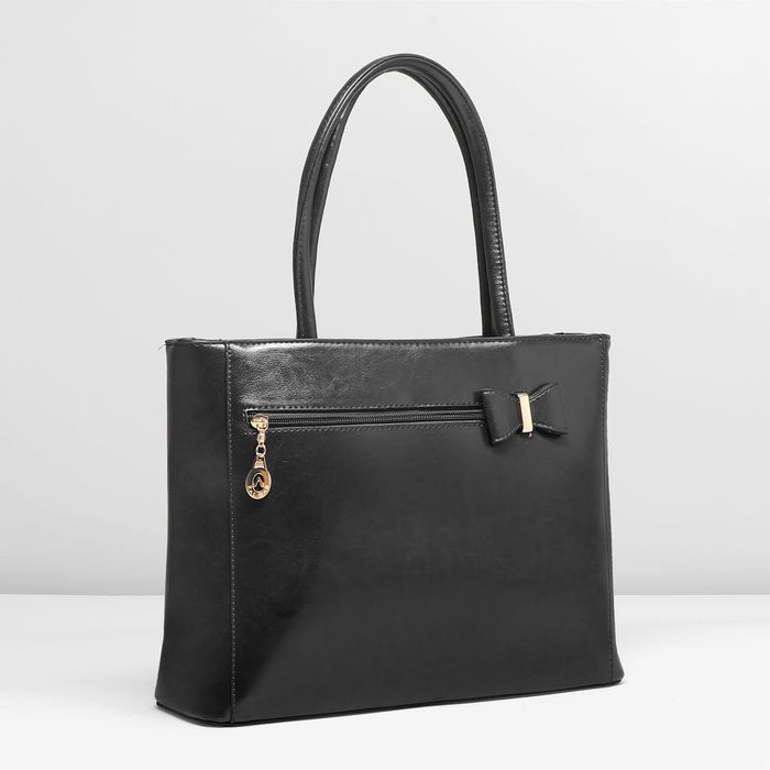 Сумка женская, 1 отдел с перегородкой, 3 наружных кармана, цвет чёрный