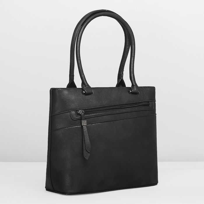 Сумка женская, 1 отдел с перегородкой, 2 наружных кармана, цвет чёрный