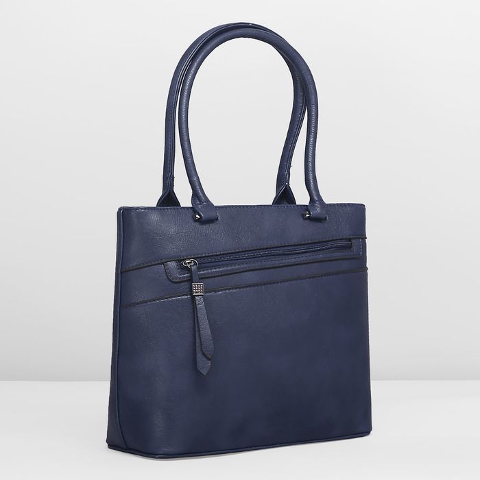 Сумка женская, 1 отдел с перегородкой, 2 наружных кармана, цвет синий