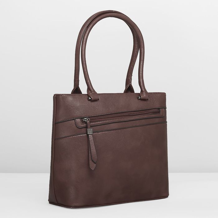 Сумка женская, 1 отдел с перегородкой, 2 наружных кармана, цвет коричневый