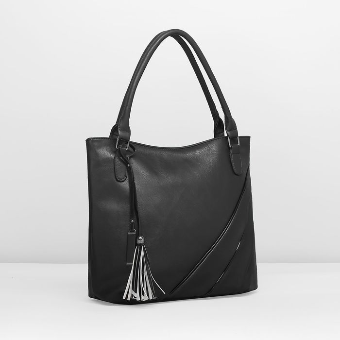 Сумка женская, 1 отдел с перегородкой, наружный карман, цвет чёрный