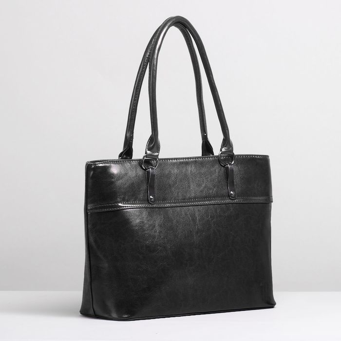 Сумка женская, 1 отдел с перегородкой, наружный карман, цвет чёрный