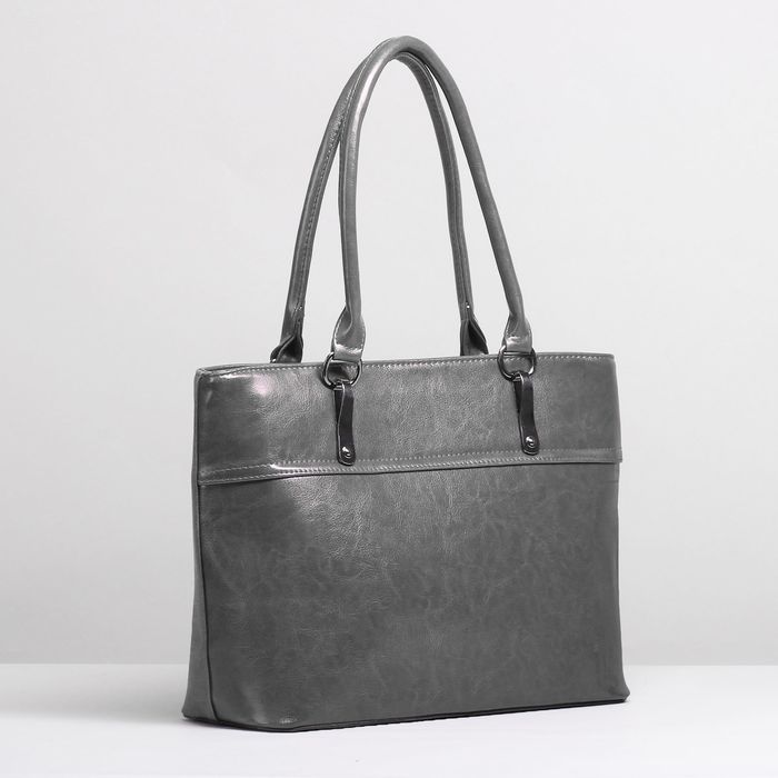 Сумка женская, 1 отдел с перегородкой, наружный карман, цвет серый