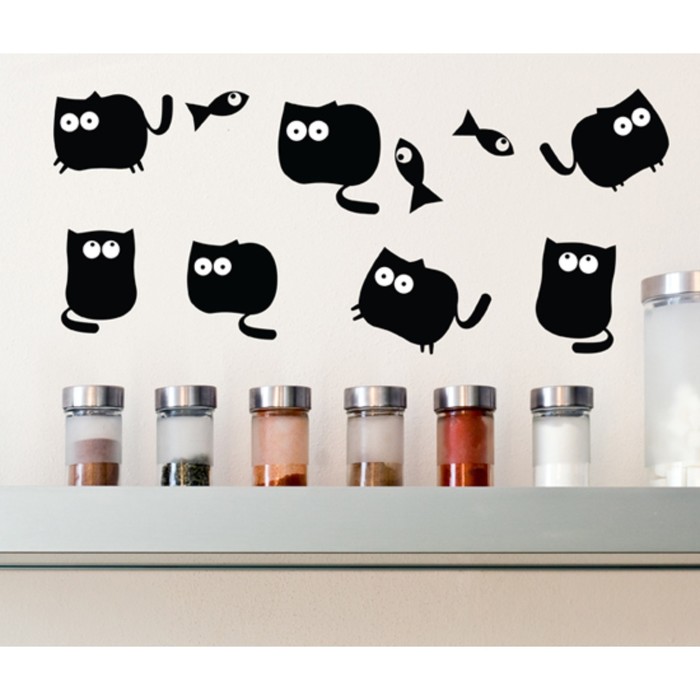 Наклейки "Чёрные котики"