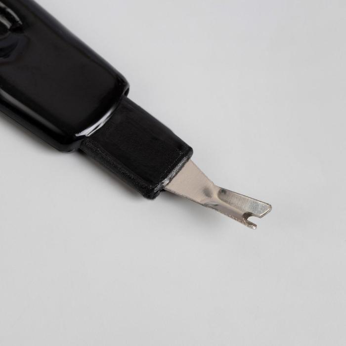 фото Пилка-триммер металлическая для ногтей, 17 см, с защитным колпачком, в чехле, цвет чёрный queen fair