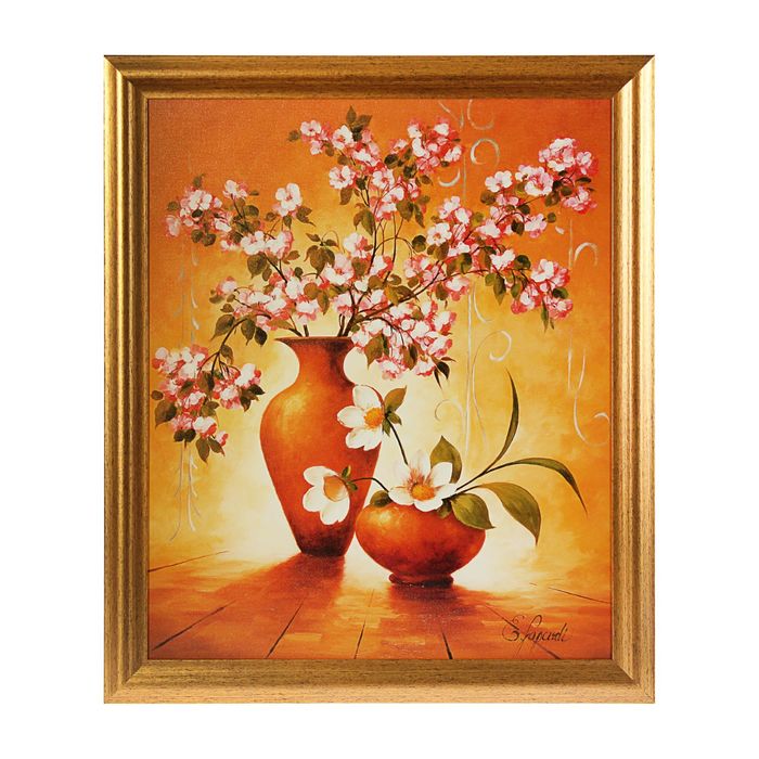 Картина "Флеш" вазы с яблоневым цветом