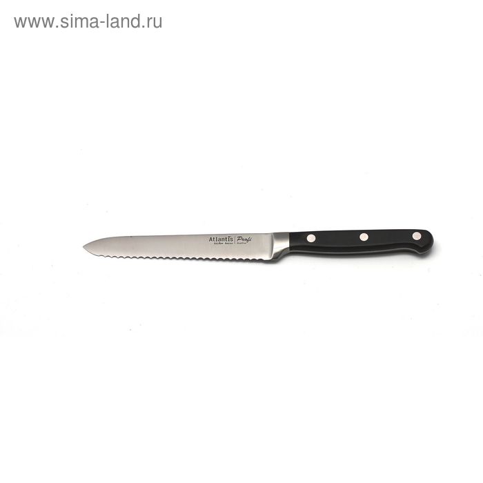 Нож для томатов Atlantis, цвет чёрный, 14 см нож для томатов зевс 24315 sk atlantis
