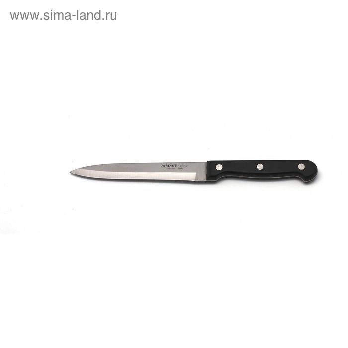 Нож кухонный Atlantis, цвет чёрный, 12 см нож atlantis 24408 sk нож кухонный 12см