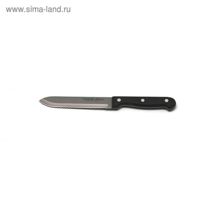Нож для томатов Atlantis, цвет чёрный, 14 см нож для стейка atlantis цвет чёрный 11 см