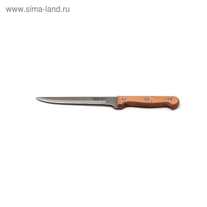 Нож обвалочный с зубцами Atlantis, цвет бежевый, 13 см нож atlantis 24706 sk 15см обвалочный