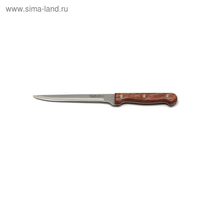 Нож обвалочный с зубцами Atlantis, цвет коричневый, 13 см нож обвалочный геракл 28 5 см 24106 sk atlantis