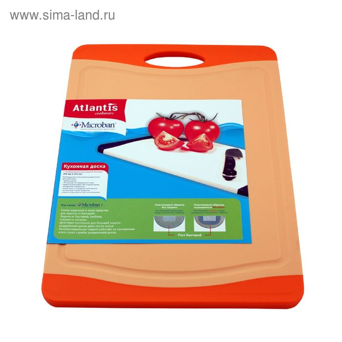 фото Кухонная доска atlantis flutto, 37х25 см, цвет оранжевый