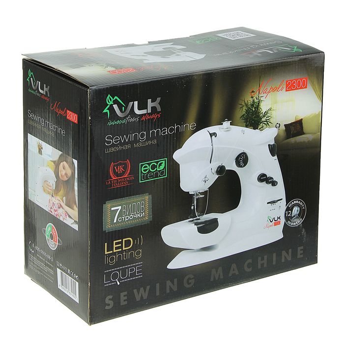 Швейная машина VLK Napoli 2300, 7 видов строчки, LED-подсветка, прямой и обратный ход