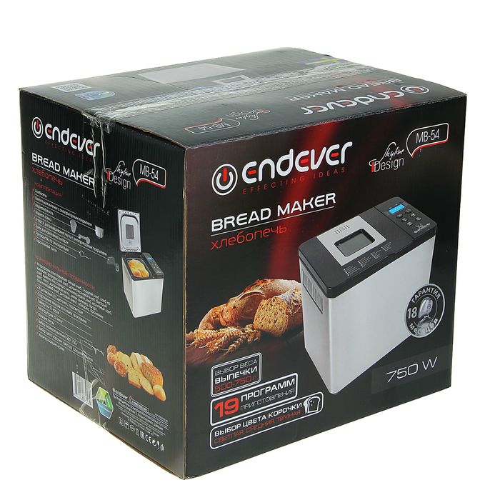 Хлебопечь Skyline MB-54, 750 Вт, 19 автопрограмм, LED-дисплей