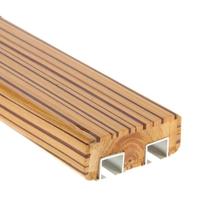 Профиль с фурнитурой, деревянный "Президент" зебрано желтое, длина 280 см