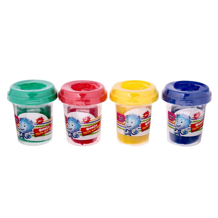 Набор теста для лепки "Фиксики", 4 шт. по 50 г