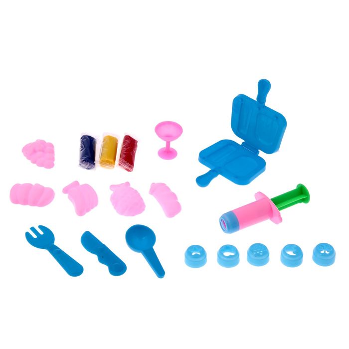 Набор теста для лепки "Мороженое": 3 цвета, 60 г + формочки