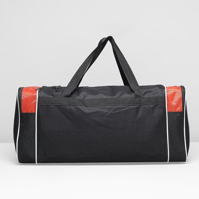 Сумка спортивная на молнии "Модуль", 1 отдел, 3 наружных кармана, цвет чёрный/красный