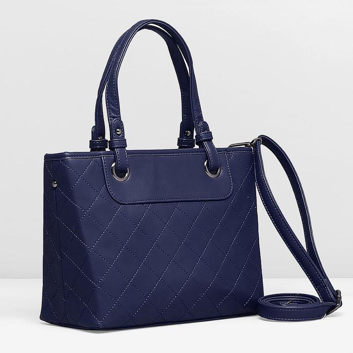 Сумка женская, 1 отдел с перегородкой, наружный карман, длинный ремень, цвет синий