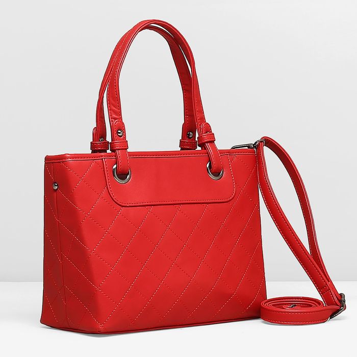 Сумка женская, 1 отдел с перегородкой, наружный карман, длинный ремень, цвет красный