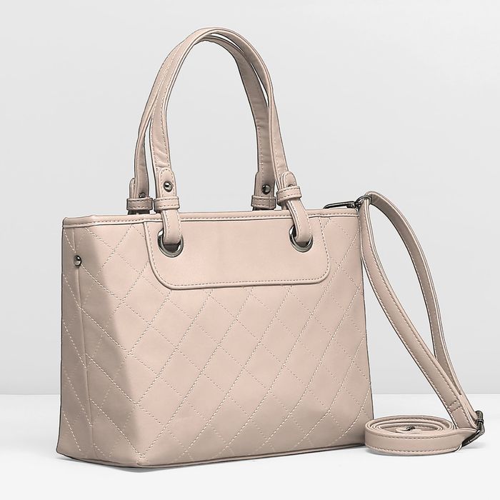 Сумка женская, 1 отдел с перегородкой, наружный карман, длинный ремень, цвет молочный