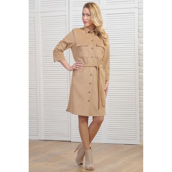 Платье женское 5902, размер 48, рост 164 см, цвет бежевый