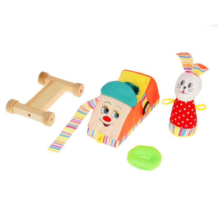 Развивающая игрушка "Машинка с зайчиком", МИКС