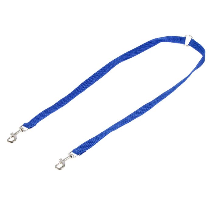 Сворка для двух собак, каждая 45 х 1,5 см, синяя