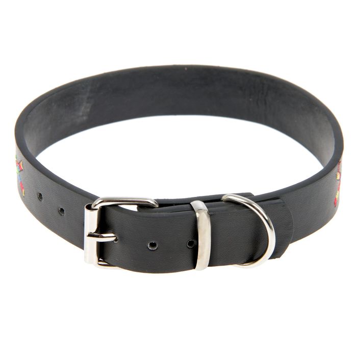 Ошейник с вышивкой "Бесконечность", 50 х 2,5 см, черный