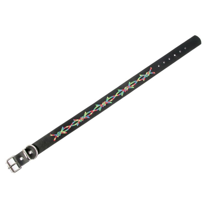 Ошейник с вышивкой "Бесконечность", 50 х 2,5 см, черный