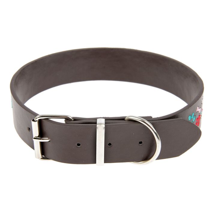 Ошейник с вышивкой "Верный друг", 62 х 3,5 см, коричневый