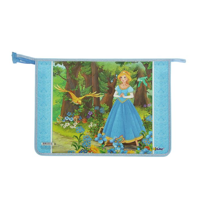 Папка д/тетрадей А4 молния сверху, пластиковая, для девочки ПТ- 83 «Принцесса в лесу»