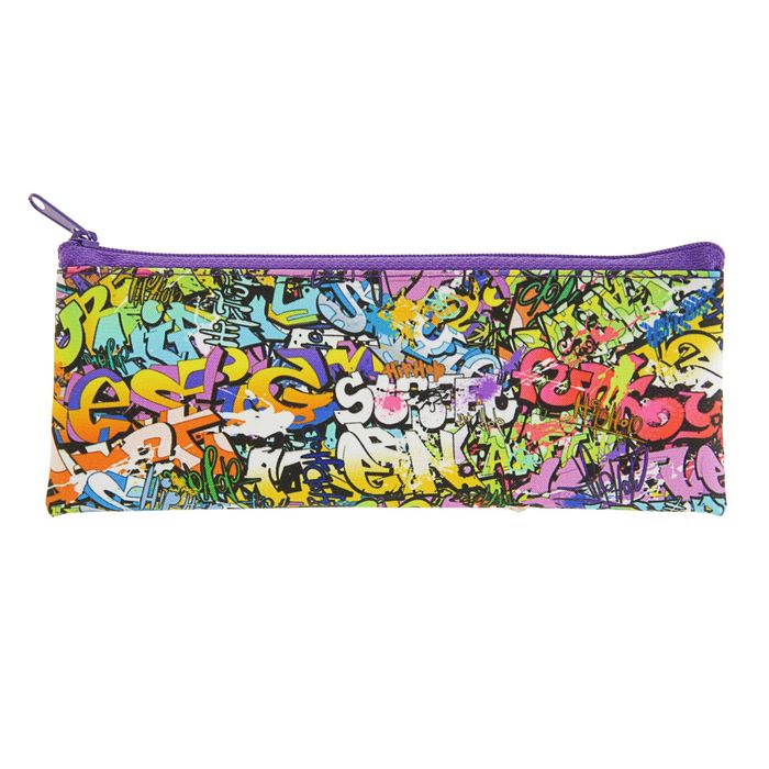 Пенал мягкий «Граффити», для девочки, 1 отделение, 75 х 195 мм, ПМП7-20