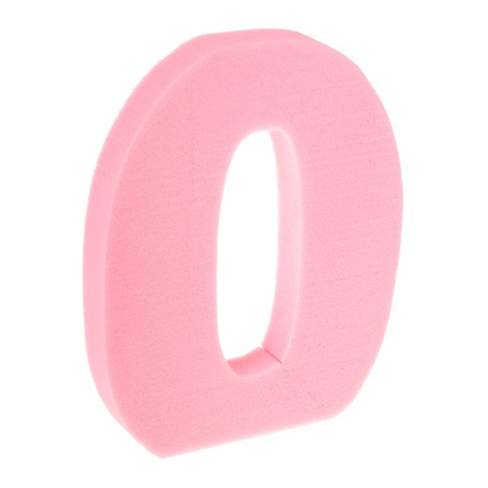 Цифра "0" (поролон) 40 см неон Розовая
