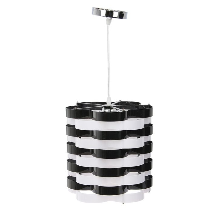 Светильник подвесной "Цветок многослойный чёрно-белый" 27E 40W 26х25х25 см