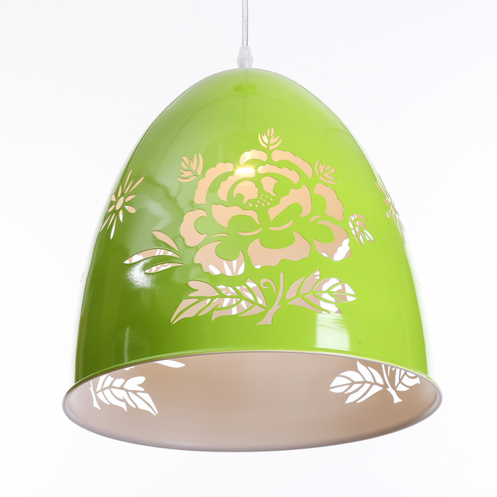 Светильник подвесной "Роза" зелёный Е27 60W 30х30х30 см