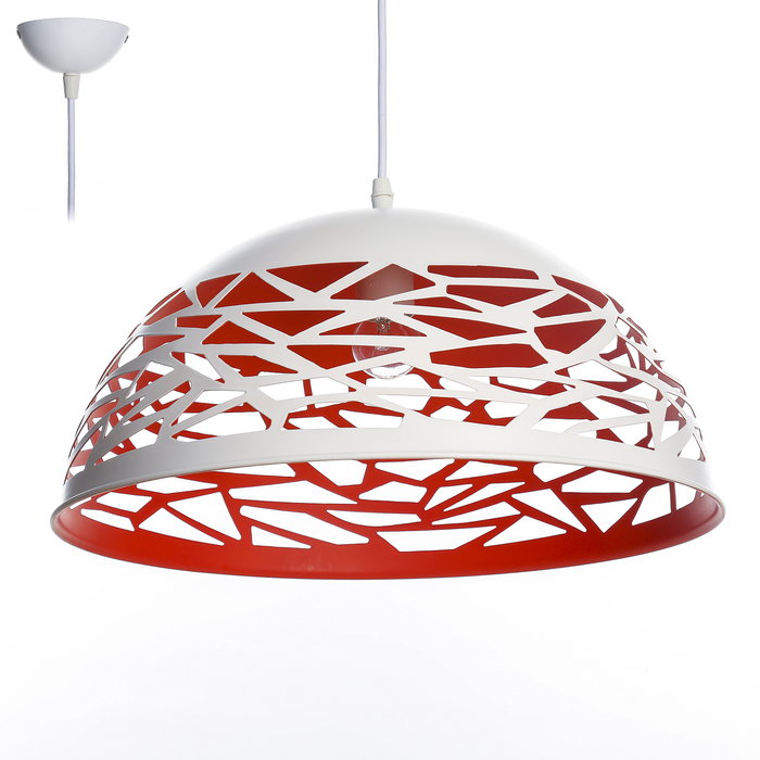 Светильник подвесной "Лабиринт" красно/белый Е27 60W 40х40х20 см