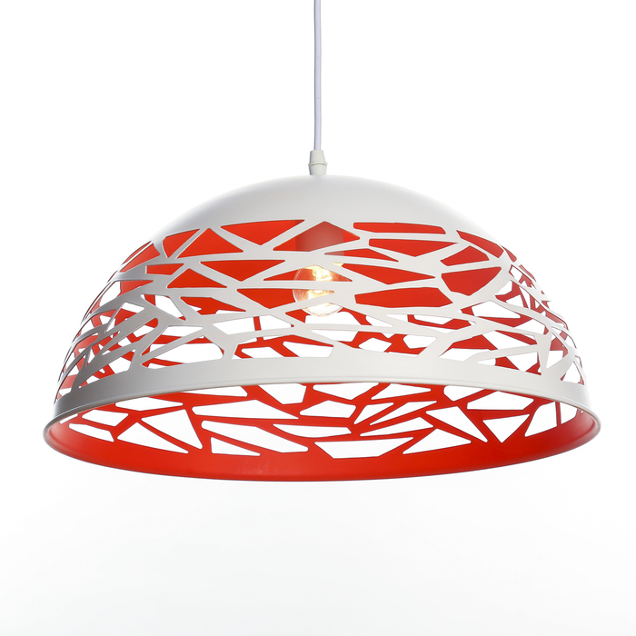 Светильник подвесной "Лабиринт" красно/белый Е27 60W 40х40х20 см