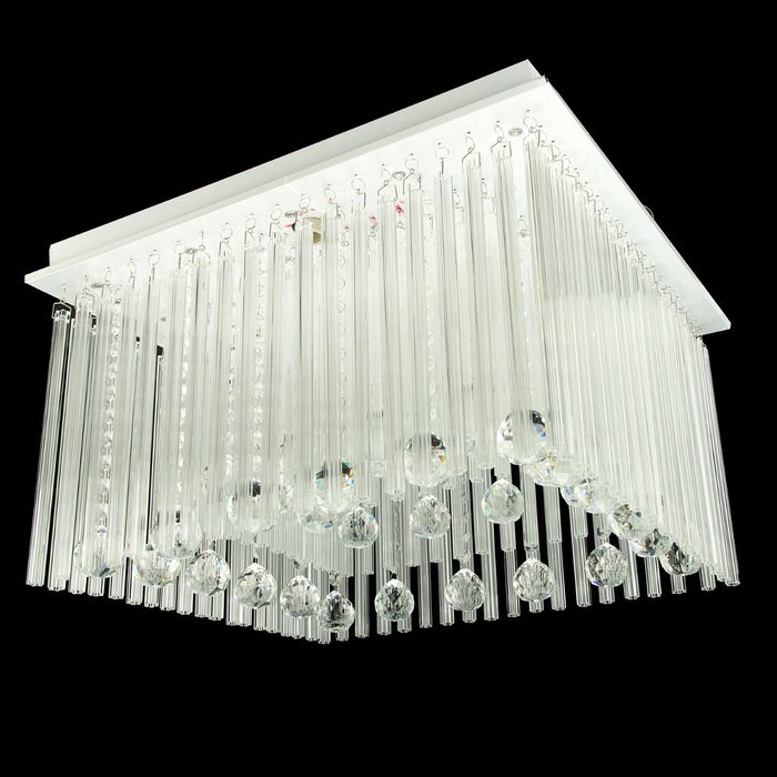 Люстра 8005 "Капель" красный/синий свет RGBх40+E14Х5 40W диам 50 см (пульт в комплекте)