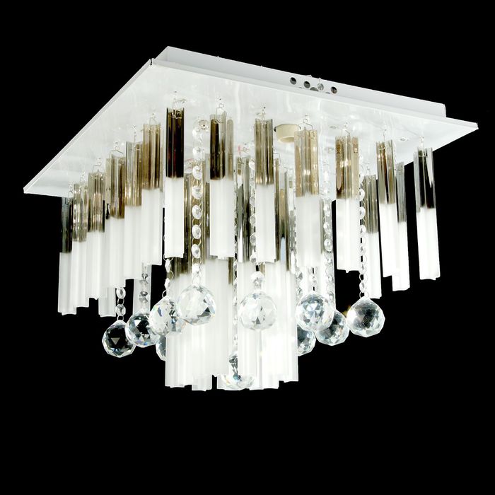 Люстра 1678 "Роскошь" белый/красный/синий SMD+RGBх24+E14х4 40W диам 40 см (пульт в комплекте) 1732