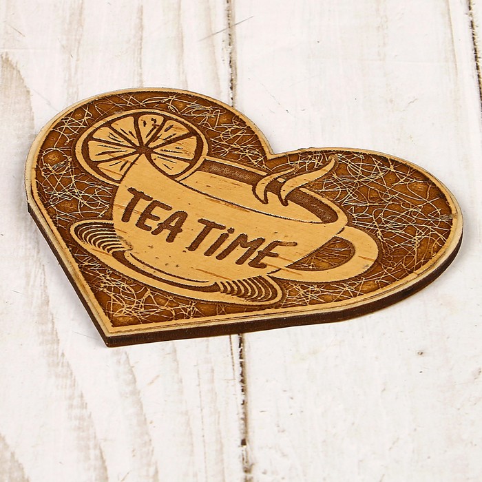 Подставка под горячее «Сердце», вид 4, береста