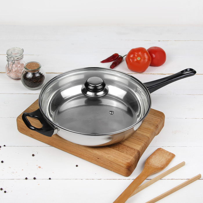 Сковорода 24 см "Черная ночь" с крышкой