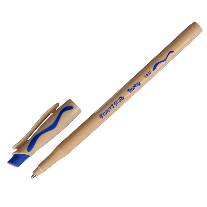 Ручка Пиши-стирай шариковая PAPER MATE Replay, толщина письма 1,0 мм, стержень синий