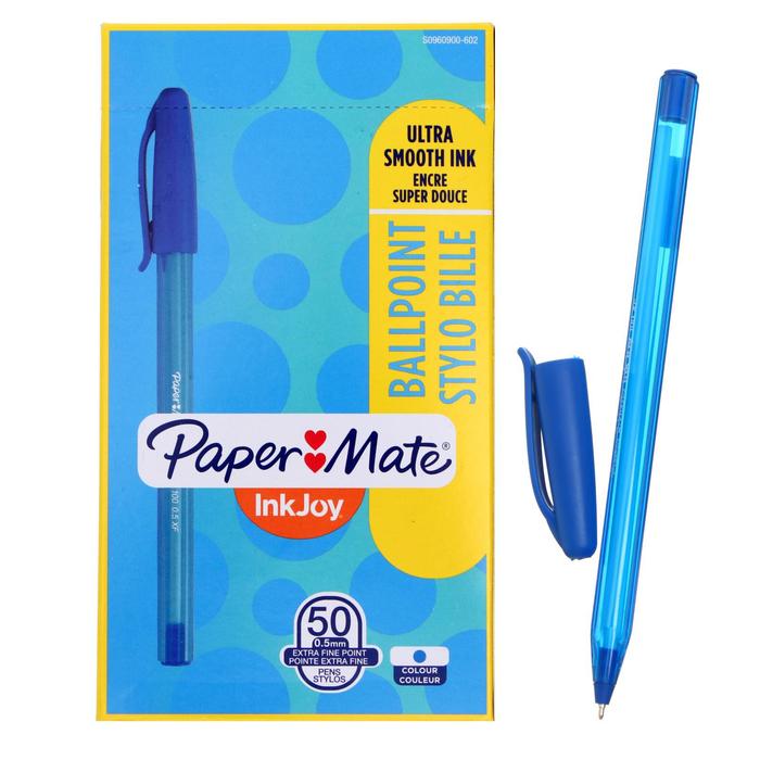 

Ручка шариковая PAPER MATE InkJoy 100 Cap, толщина письма 0,5 мм, стержень синий