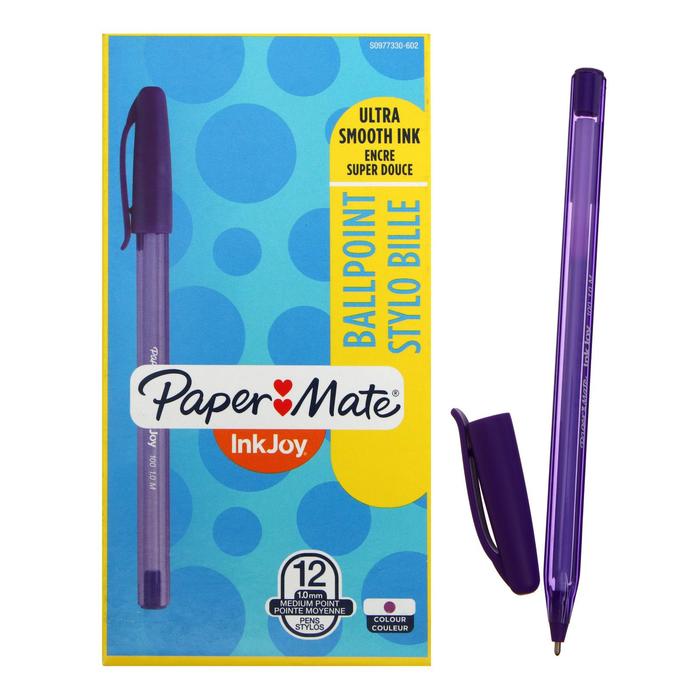 

Ручка шариковая PAPER MATE InkJoy 100 Cap, толщина письма 1,0 мм, стержень фиолетовый