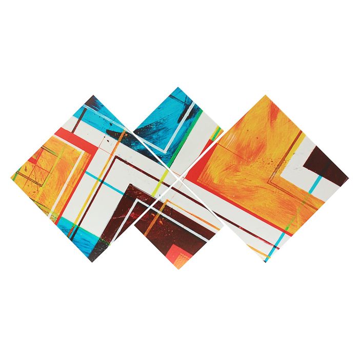 Модульная картина на подрамнике "Абстракция: цветные полосы", 70×135