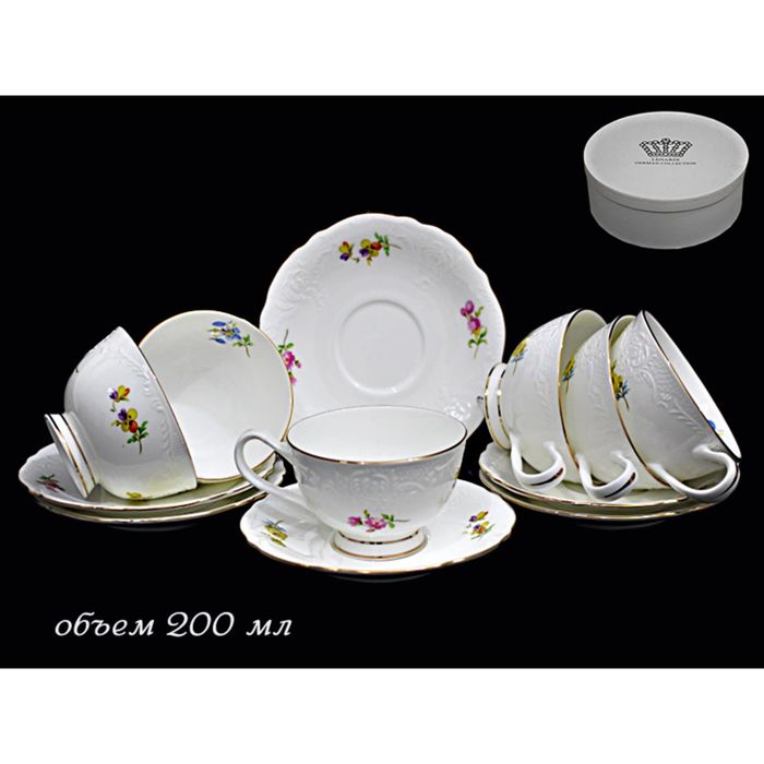 Чайный набор BLUMEN, 12 предметов, в подарочной упаковке