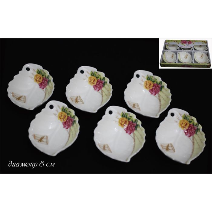 Набор розеток "Роза", 6 предметов, в подарочной упаковке